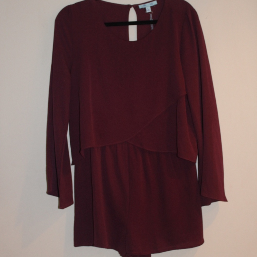 Maroon Long Sleeve  Romper